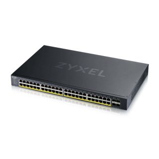 ZyXEL XGS1935-52HP, 52 портов Lite-L3 Smart Managed PoE суич, 48x Gigabit PoE и 4x 10G SFP+, хибриден режим, самостоятелен или NebulaFlex Cloud, 375 вата PoE