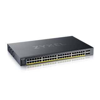 ZyXEL XGS1935-52HP, 52 портов Lite-L3 Smart Managed PoE суич, 48x Gigabit PoE и 4x 10G SFP+, хибриден режим, самостоятелен или NebulaFlex Cloud, 375 вата PoE