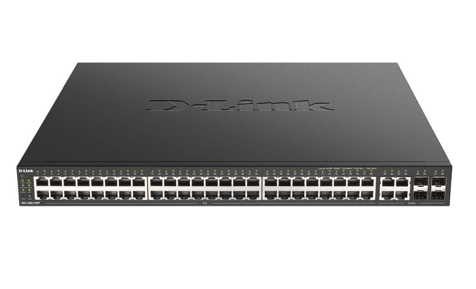 D-Link 48-портов Gigabit PoE управляем комутатор + 4 комбо 1000BaseT/SFP