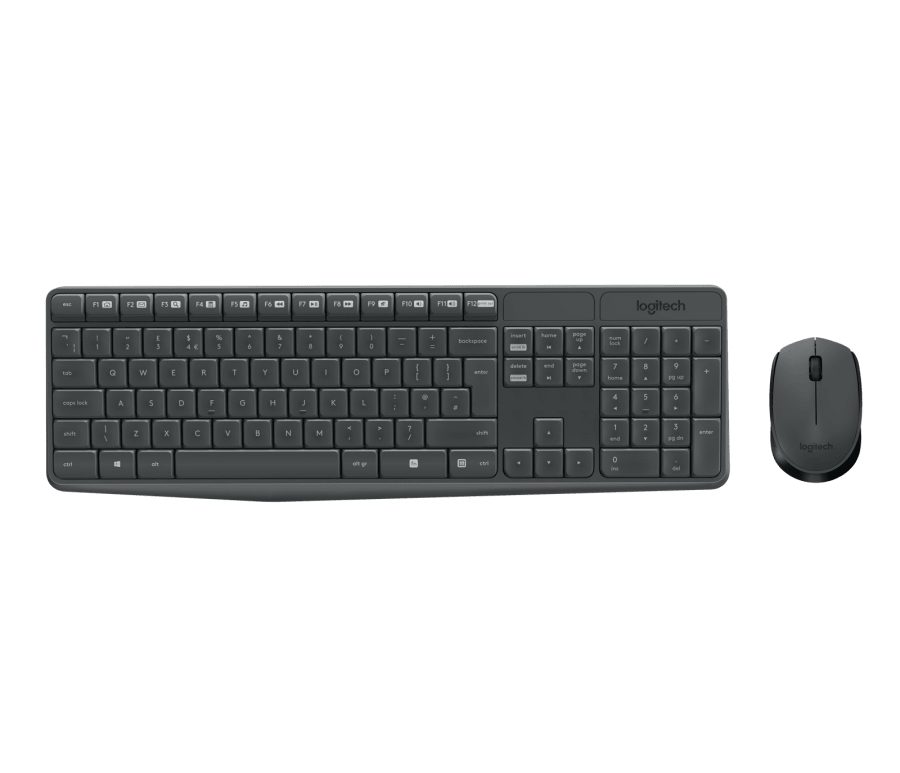 Logitech MK235 Безжичен комплект клавиатура и мишка - Сив - US INTL