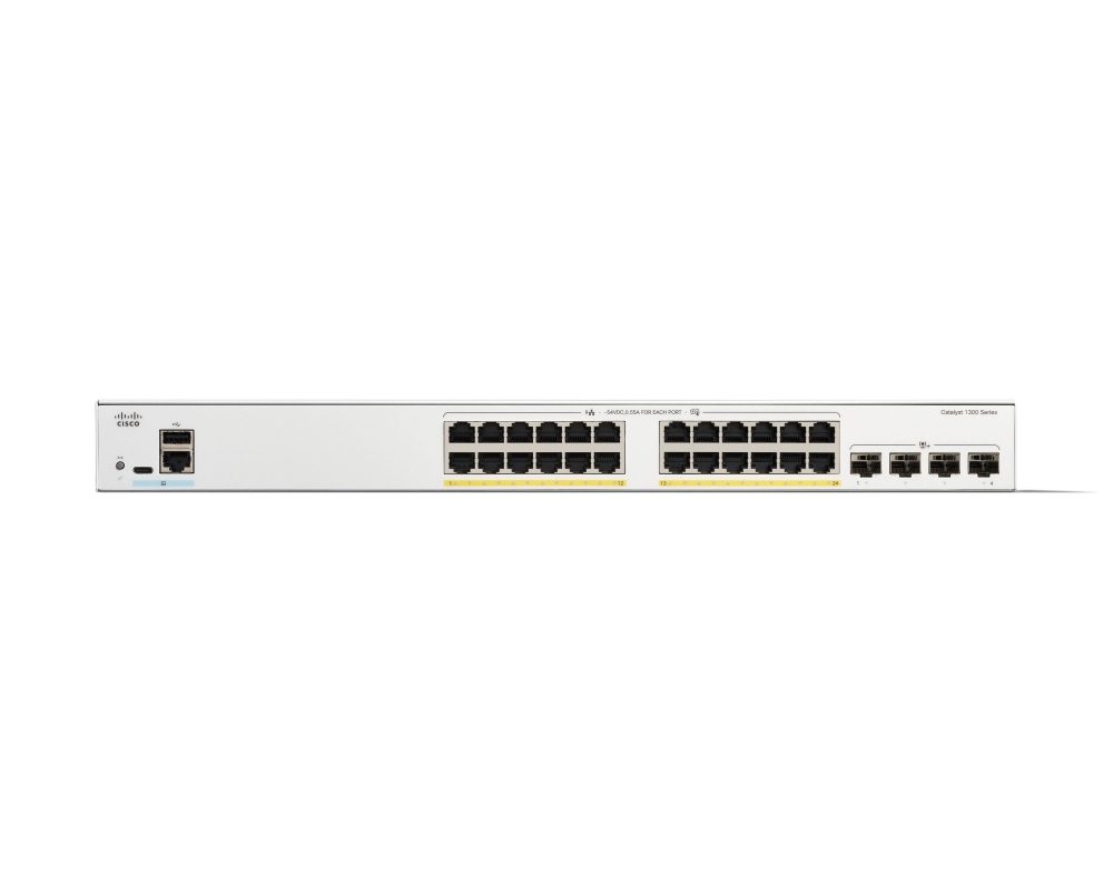 Cisco Catalyst 1300 24-портов GE, PoE, 4x10G SFP+ комутатор