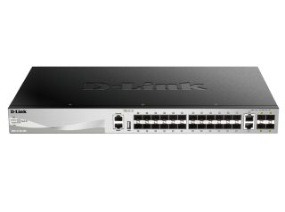D-Link 24 SFP порта Layer 3 Stackable Managed Gigabit Switch с 2x10GBASE-T порта и 4xSFP+ порта