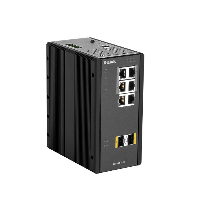 D-Link 8 портов L2 управляем суич с 6 x 10/100/1000BaseT(X) порта (4 PoE) и 2 x 100/1000BaseSFP порта