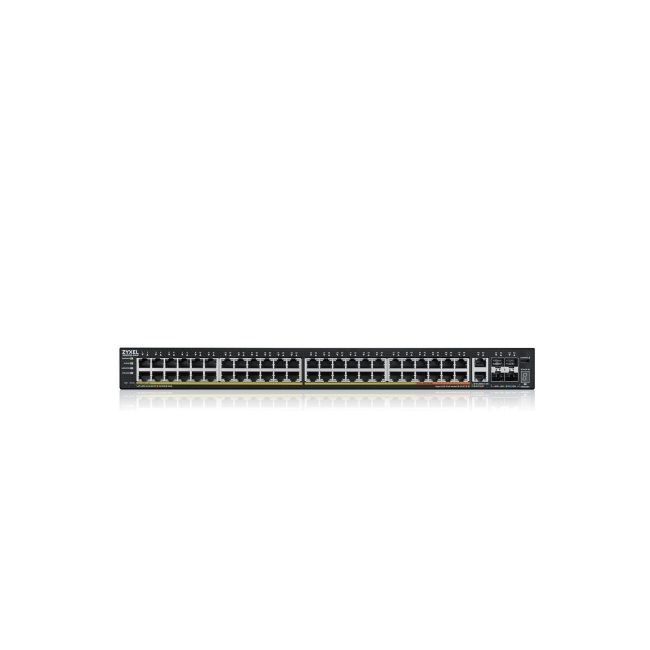 ZyXEL XGS2220-54HP L3 комутатор за достъп, 600W PoE, 40xPoE+/10xPoE++, 48x1G RJ45 2x10mG RJ45, 4x10G SFP+ Uplink, вкл. 1 год. NebulaFlex Pro