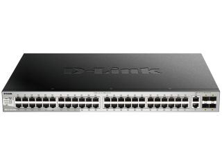 D-Link 48x10/100/1000BASE-T порта Layer 3 Stackable Managed Gigabit Switch с 2x10GBASE-T порта и 4xSFP+ порта