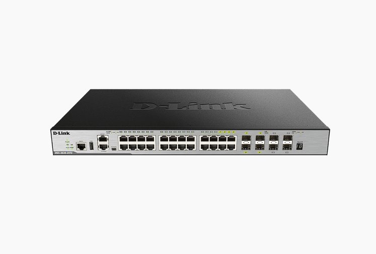 Комутатор D-Link xStack 20-port GE и 4-port Combo 1000BaseT/SFP плюс 4 10GE SFP+