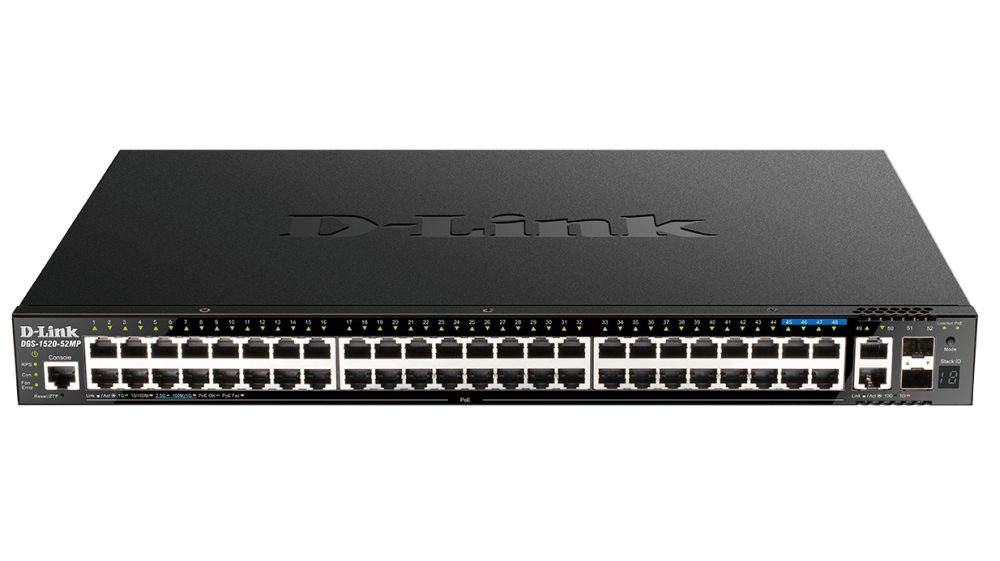 D-Link 44 ports GE PoE + 4 ports 2.5 GE PoE + 2 10GE ports + 2 SFP+ Smart Managed Switch