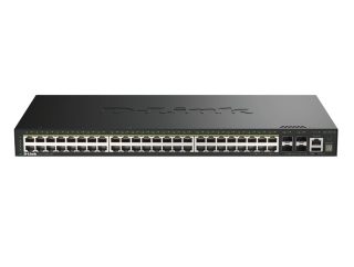 D-Link 48 порта GE PoE (30W) + 4 порта 10G SFP+ Smart Managed Switch, 370W