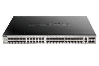 D-Link DGS-3130-54PS 48x10/100/1000BASE-T PoE порта (370W бюджет) Layer 3 Stackable Managed Gigabit Switch с 2x10GBASE-T порта и 4xSFP+ порта