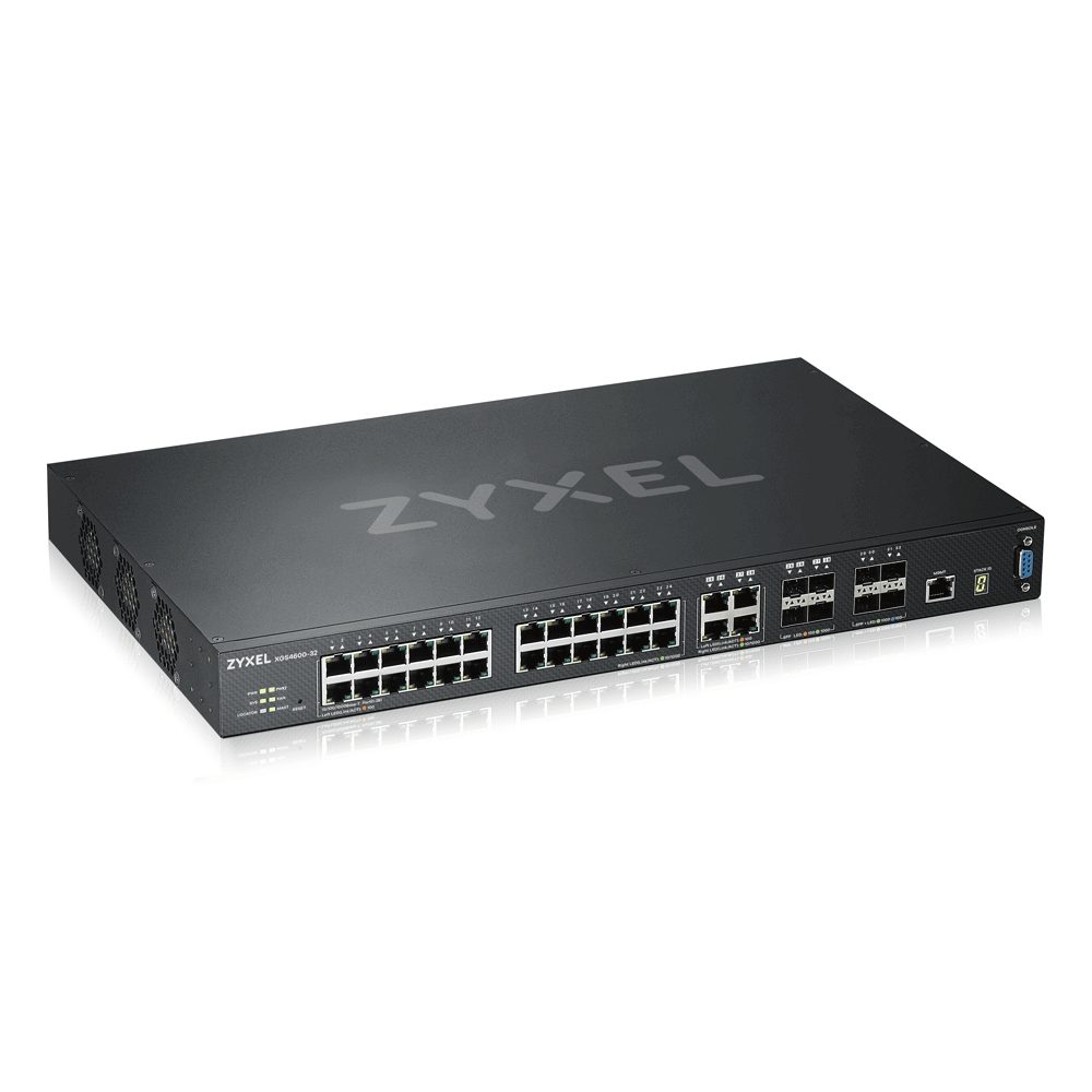 ZyXEL XGS4600-32 L3 управляем суич, 28 Gig порта и 4x 10G SFP+, стекваем, двоен захранващ модул