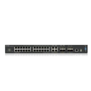 ZyXEL XGS4600-32 L3 управляем суич, 28 Gig порта и 4x 10G SFP+, стекваем, двоен захранващ модул