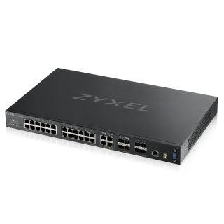 ZyXEL XGS4600-32 L3 управляем суич, 28 Gig порта и 4x 10G SFP+, стекваем, двоен захранващ модул
