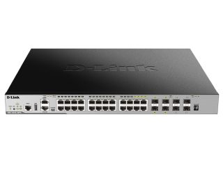 D-Link 20-портов GE PoE 370W Layer 3 Stackable Managed Gigabit Switch including 4-port Combo