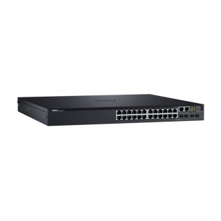 Комутатор Dell Networking S3124P, L3, PoE+, 24x 1GbE, 2x Combo, 2x 10GbE SFP+ фиксирани порта, Stacking, IO към PSU air, 1x 715W AC PS, 1Y PS NBD, 210-AIMO