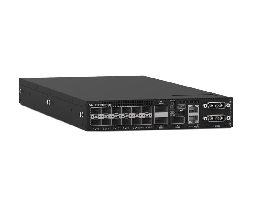 Dell EMC Switch S4112F, 12 x 10GbE SFP+, 3 x 100GbE QSFP28, IO to PSU, 2 x AC PSU, OS10, 1Yr PS NBD, 210-AOYR