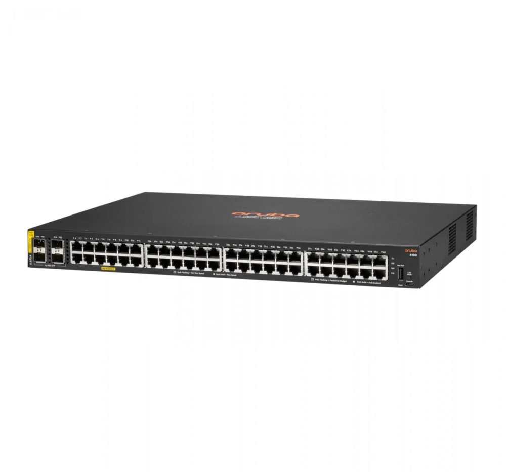 HPE Aruba Networking CX 6100 48G Class4 PoE 4SFP+ 370W Switch