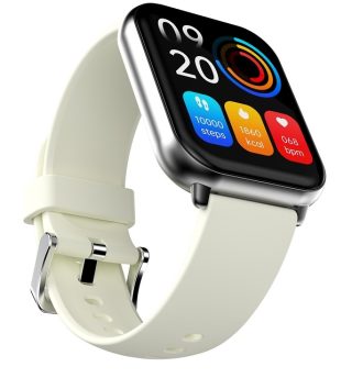 Смарт часовник HiFuture Zone2 Silver, 1.96" IPS дисплей, Bluetooth разговори, IP68 водоустойчив, 24/7 сензор за пулс и кислород в кръвта, до 7 дни живот на батерията, 100+ спортни режима