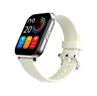 Смарт часовник HiFuture Zone2 Silver, 1.96" IPS дисплей, Bluetooth разговори, IP68 водоустойчив, 24/7 сензор за пулс и кислород в кръвта, до 7 дни живот на батерията, 100+ спортни режима