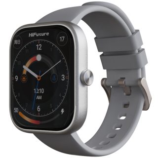 Смарт часовник HiFuture Lume Silver Grey, 1.85" IPS, двуядрен процесор, авиационен ултралек алуминиев корпус, Bluetooth разговори, 3D потребителски интерфейс, водоустойчивост 1ATM, 24/7 мониторинг на пулс и кръвен кислород, 100+ спортни режима, до 7 дни употреба
