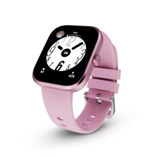 Смарт часовник HiFuture Lume Pro Pink, 1.85" AMOLED, Always on Display, двуядрен процесор, ултралек авиационен алуминиев корпус, Bluetooth разговори, 3D интерфейс, водоустойчивост 1ATM, 24/7 сензор за пулс и кислород в кръвта, 100+ спортни режима, до 7 дни батерия