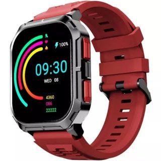 Смарт часовник HiFuture Ultra 3 Black Red, 2.0" IPS, 240x296, Bluetooth разговори, IP68 водоустойчив, 24/7 сензор за пулс и кислород в кръвта, до 7 дни ежедневна употреба, 100+ спортни режима
