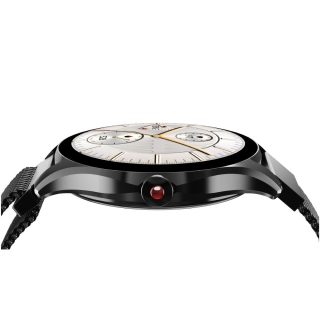 Смарт часовник HiFuture Aura2 Black, 1.32" AMOLED, двуядрен процесор, метална рамка, Bluetooth разговори, 3D интерфейс, водоустойчивост 1ATM, 24/7 сензор за пулс и кислород в кръвта, 100+ спортни режима, до 7 дни батерия, допълнителна силиконова каишка