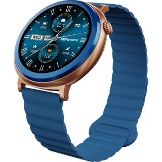 Смарт часовник HiFuture Aurora Blue, 1.43" AMOLED, 466*466, Dual Core & Syntra AI, Bluetooth Call, IP68 водоустойчив, 24/7 сензор за пулс и кислород в кръвта, до 10 дни батерия, магнитна каишка