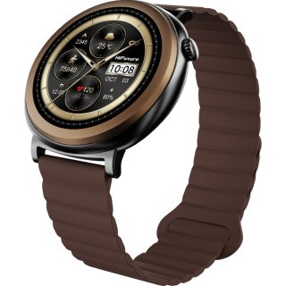 Смарт часовник HiFuture Aurora Brown, 1.43" AMOLED, 466*466, Dual Core & Syntra AI, Bluetooth Call, IP68 водоустойчив, 24/7 сензор за пулс и кислород в кръвта, до 10 дни батерия, магнитна каишка