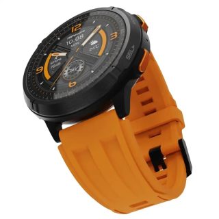 Смарт часовник HiFuture MIX3 Orange, 1.43" AMOLED, 466*466, Dual Core & Syntra AI, Bluetooth разговори, 3ATM водоустойчив, компас и алтиметър, 24/7 сензор за сърдечен ритъм и кислород в кръвта, до 10 дни батерия