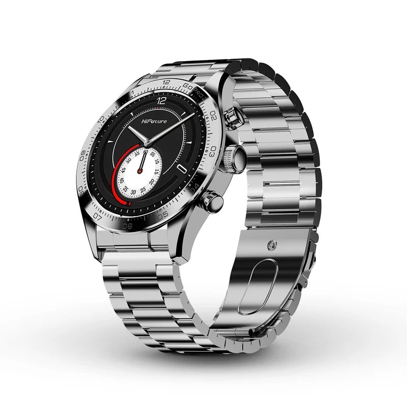 Смарт часовник HiFuture Go pro 2 Silver, 1.32" AMOLED, 466*466, Dual Core & Syntra AI, Bluetooth Call, 1ATM водоустойчив, сензор за здраве от шесто поколение, неръждаема стомана, до 10 дни употреба