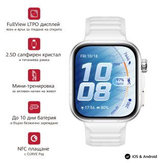 Huawei Watch Fit 5 Pro Niki-B29FS White + Huawei Freebuds SE 4 ANC, White