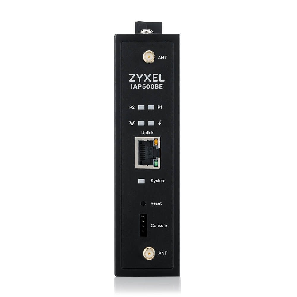 ZyXEL IAP500BE, BE5000, Dual Radio 2x2 MU-MIMO, PoE+ (802.3at), индустриална AP, монтаж на DIN шина, самостоятелно/Nebula Cloud управление, DC захранване
