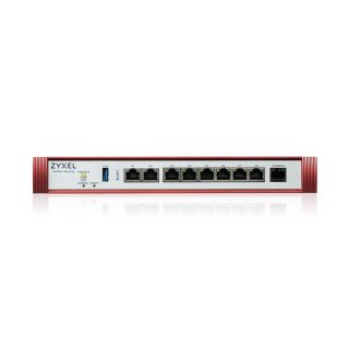 Защитна стена ZyXEL USG FLEX 200 H, дефинируеми портове 2*2.5G и 6*1G, 1*USB с 1-годишен Gold Security Pack