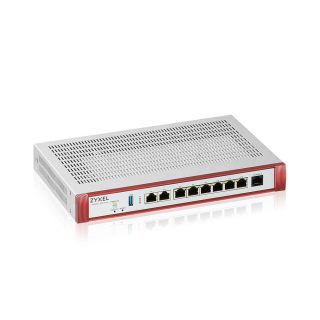 Защитна стена ZyXEL USG FLEX 200 H, дефинируеми портове 2*2.5G и 6*1G, 1*USB с 1-годишен Gold Security Pack