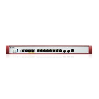 Защитна стена ZyXEL USG FLEX 700 H, 2*2.5G, 2*10G (PoE+) & 8 Gigabit потребителски дефинируеми порта, 2*SFP+, 1*USB с 1 YR Gold Security Pack