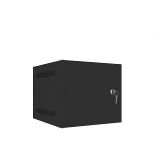 LANBERG комуникационен шкаф 10" стенен 4U / 280x310 за самостоятелно сглобяване (плосък пакет) с метална врата, черен