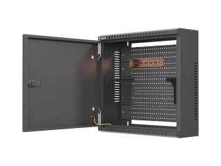 Lanberg TPR 10" Монтажен шкаф с мрежеста плоча 400 x 400 x 140 Черен (сглобен)