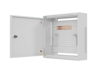 Lanberg TPR 10" Монтажен шкаф с мрежеста плоча 400 x 400 x 140 Сив (сглобен)