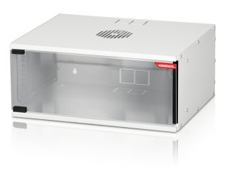Formrack 19" стенен шкаф 4U SOHO 512/400mm, височина: 225mm, товароносимост: 50kg., врата от закалено стъкло, 19" предни релси