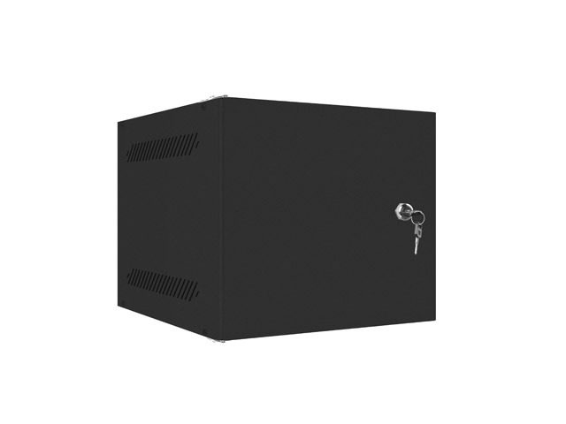 Lanberg rack cabinet 10" wall-mount 6U / 280x310 for self-assembly with metal door (flat pack), black