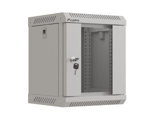 LANBERG комуникационен шкаф 10" стенен 6U/300x300 (плосък пакет) със стъклена врата, сив