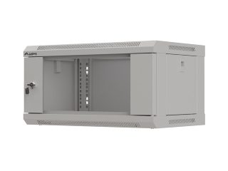 Lanberg rack cabinet 19" wall-mount 4U/540x350 (flat pack) with glass door grey
