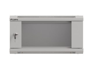 Lanberg rack cabinet 19" wall-mount 4U/540x350 (flat pack) with glass door grey