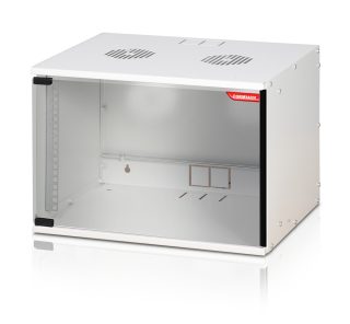 Formrack 19" стенен комуникационен шкаф 7U SOHO 512/400mm, височина: 358mm, товароносимост: 50kg., врата от закалено стъкло, 19" предни водачи