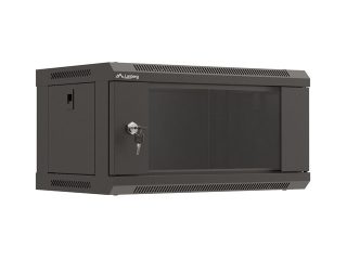 Lanberg rack cabinet 19" wall-mount 4U/540x350 (flat pack) with glass door black