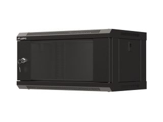Lanberg rack cabinet 19" wall-mount 4U/540x350 (flat pack) with glass door black