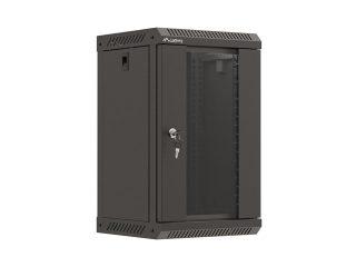 Lanberg rack cabinet 10" wall-mount 9U/300x300 (flat pack) with glass door black