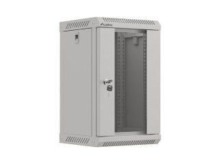 Lanberg комуникационен шкаф 10" за стенен монтаж 9U/300x300 (разглобяем) със стъклена врата, сив