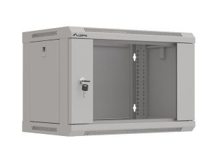 Lanberg rack cabinet 19" wall-mount 6U/540x350 (flat pack) with glass door grey