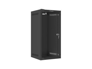 LANBERG комуникационен шкаф 10" за стенен монтаж 12U/280x310 (плосък пакет) със стъклена врата, черен